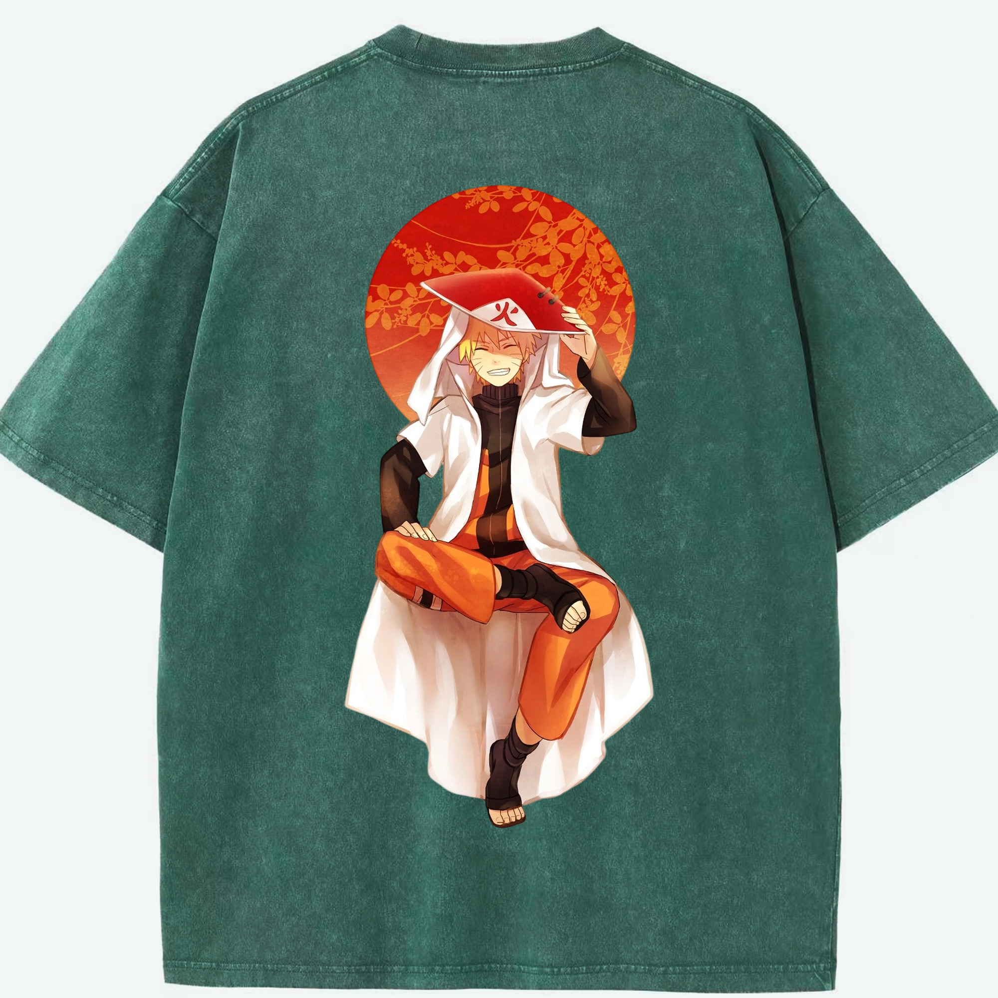 （画像用） NARUTO -ナルト- うずまき ナルト Uzumaki Naruto 綿100% ヴィンテージ風 半袖Tシャツ（背面プリント）